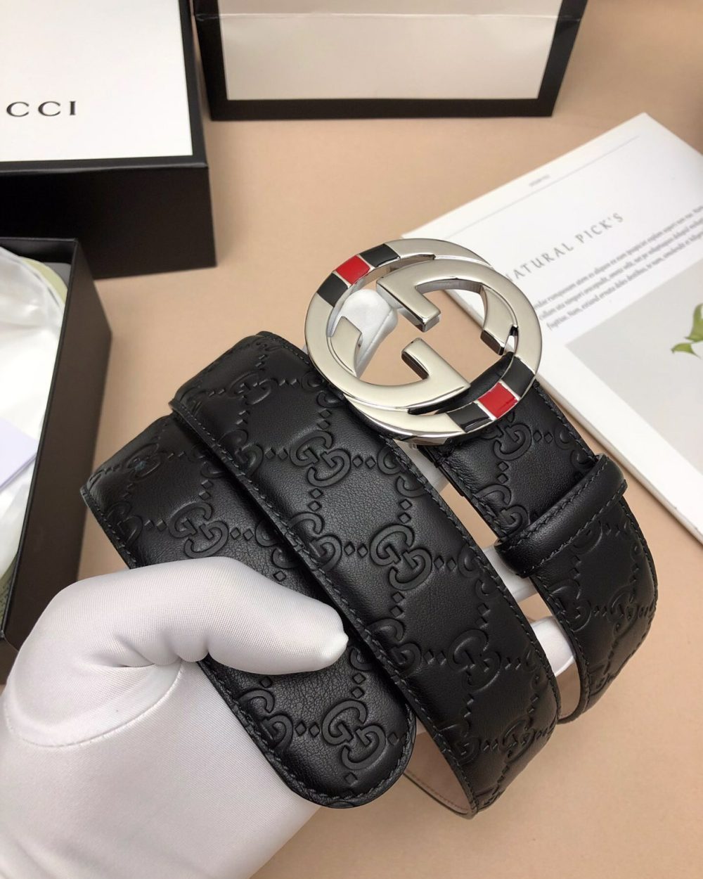 1:1 Replica Gucci Signature Belt Black For Women, Women Belt 411924 CWC1N 1000