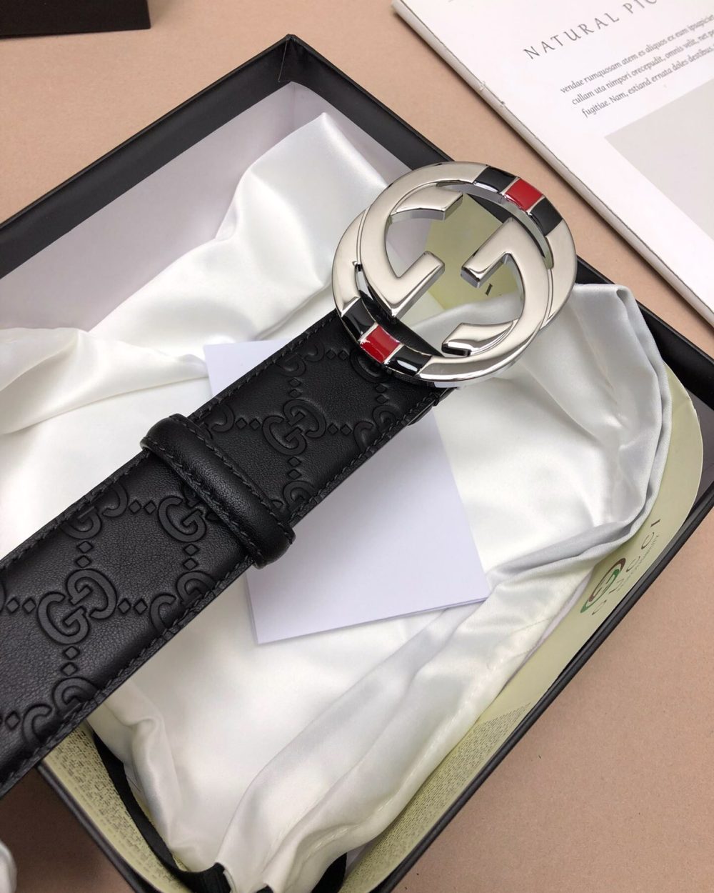 1:1 Replica Gucci Signature Belt Black For Women, Women Belt 411924 CWC1N 1000
