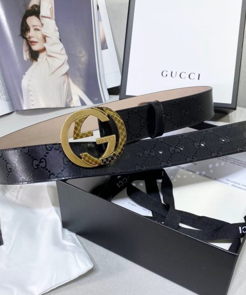 1:1 Replica Gucci Signature Belt Black For Women, Women Belt