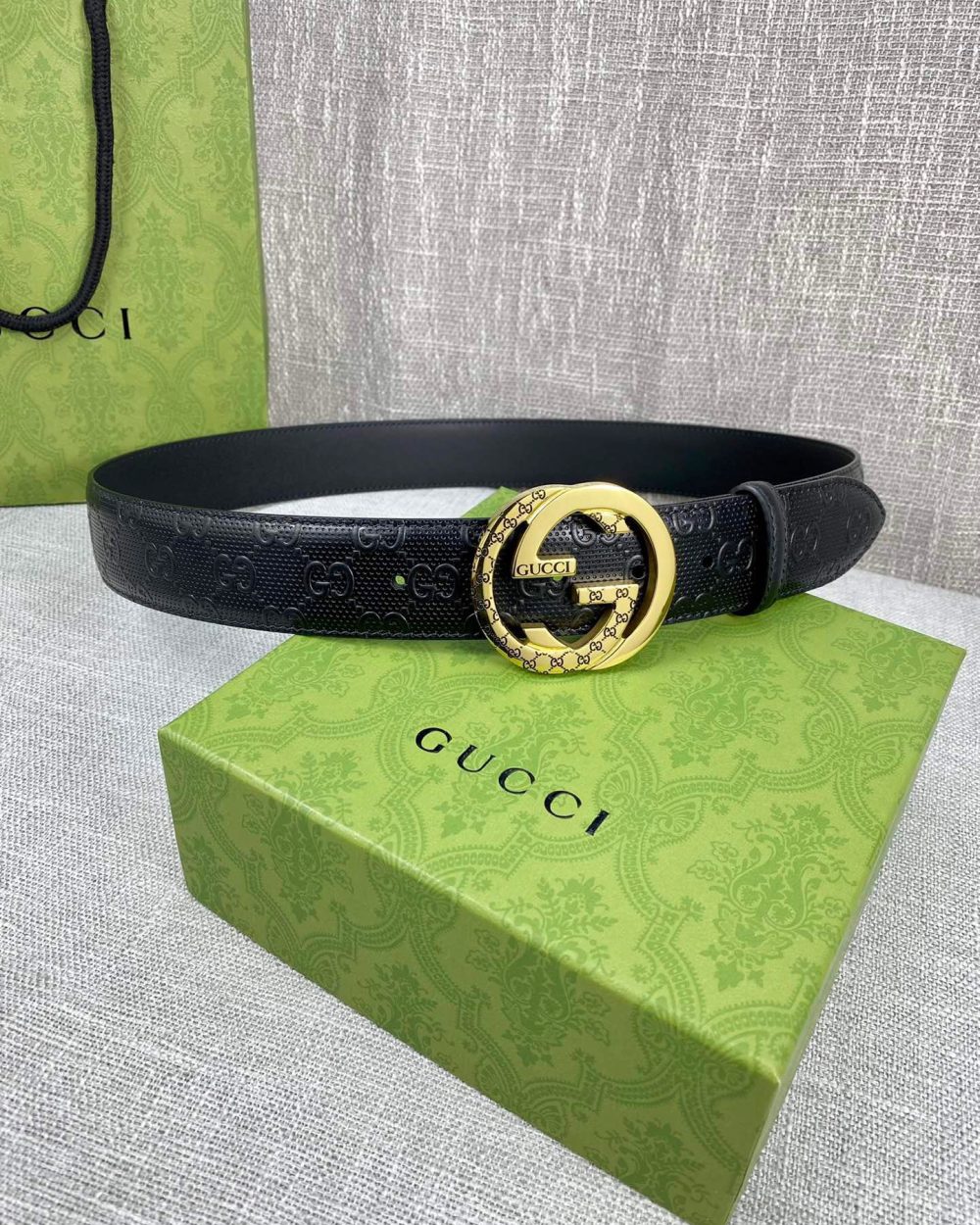 1:1 Replica Gucci Signature Belt Black For Women, Women Belt