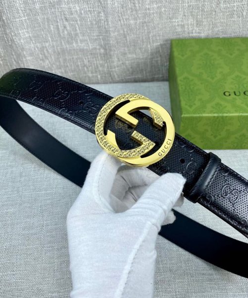 1:1 Replica Gucci Signature Belt Black For Women, Women Belt