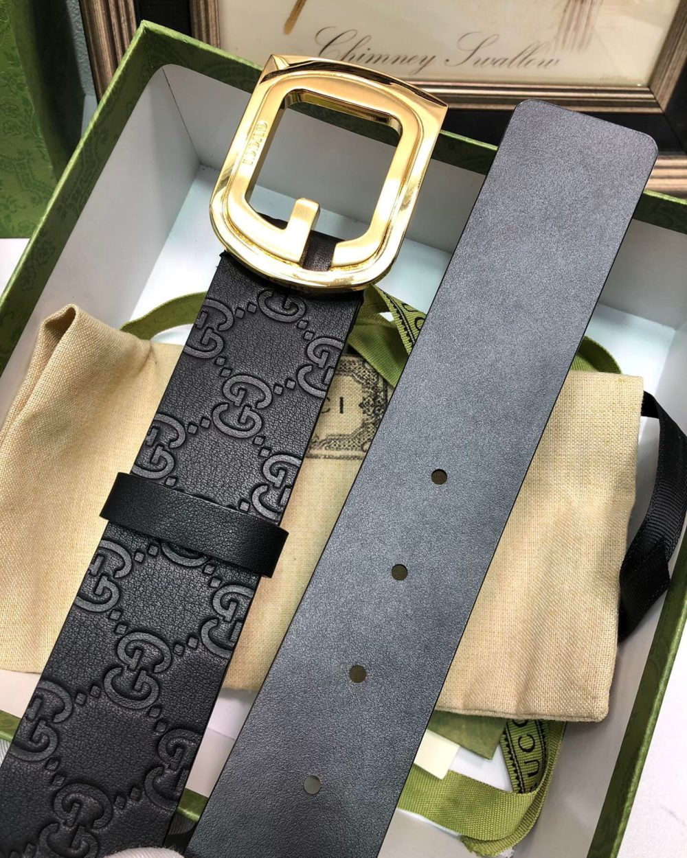 1:1 Replica Gucci Signature Belt Black For Women, Women Belt