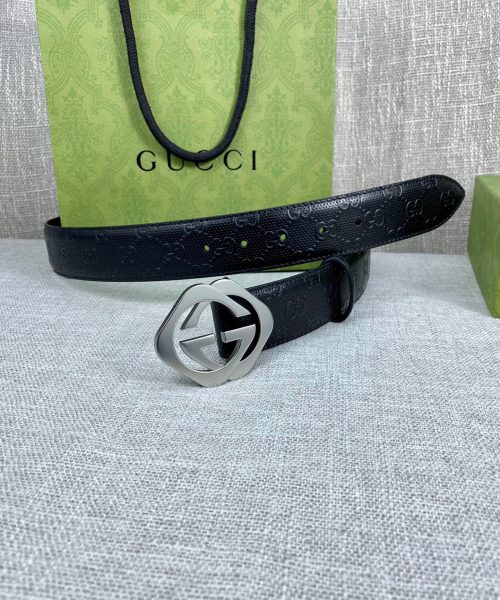 1:1 Replica Gucci Signature Belt Black For Women, Women Belt