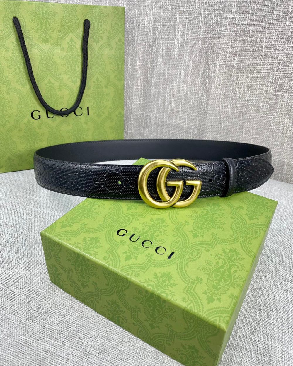 1:1 Replica Gucci Signature Belt Black For Women, Women Belt