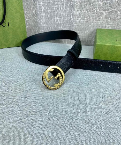 1:1 Replica Gucci Signature Belt Black For Women, Women Belt