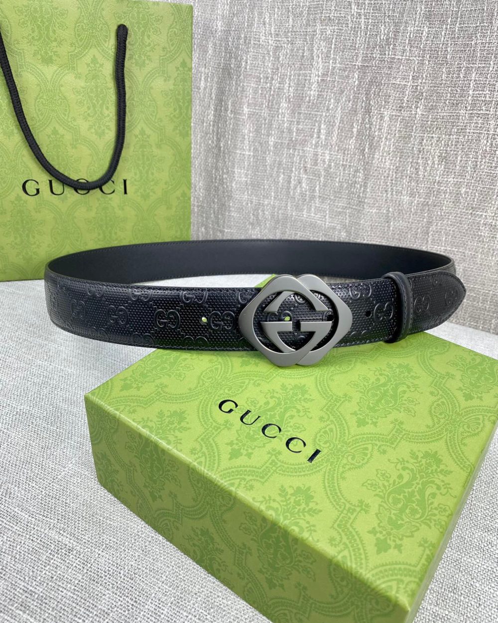1:1 Replica Gucci Signature Belt Black For Women, Women Belt