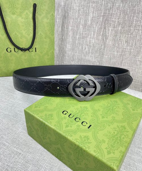 1:1 Replica Gucci Signature Belt Black For Women, Women Belt