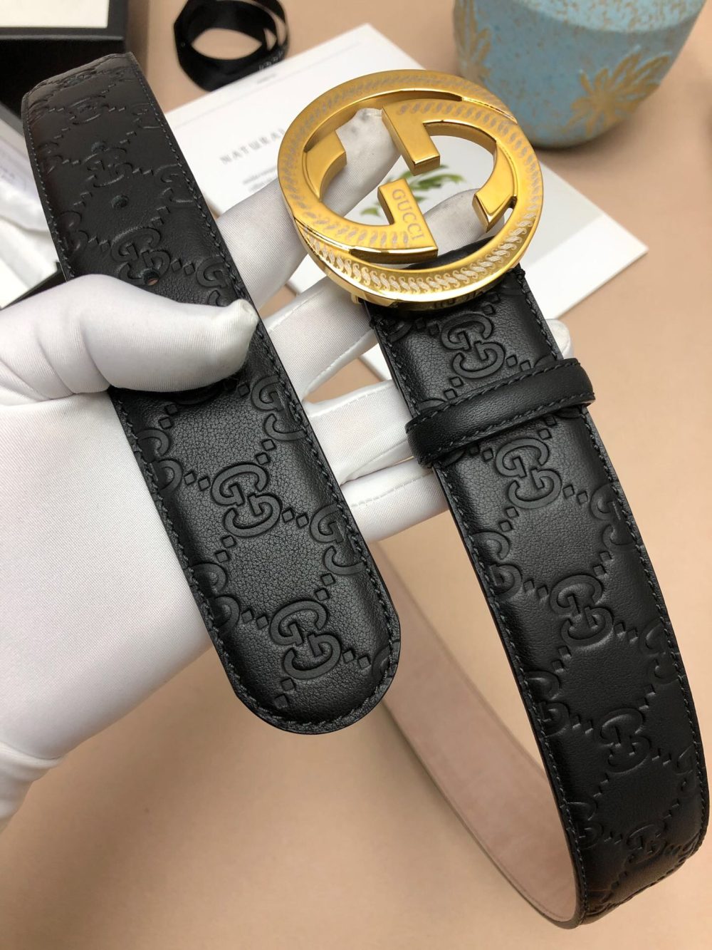 1:1 Replica Gucci Signature Belt Black For Women, Women Belt - Image 2