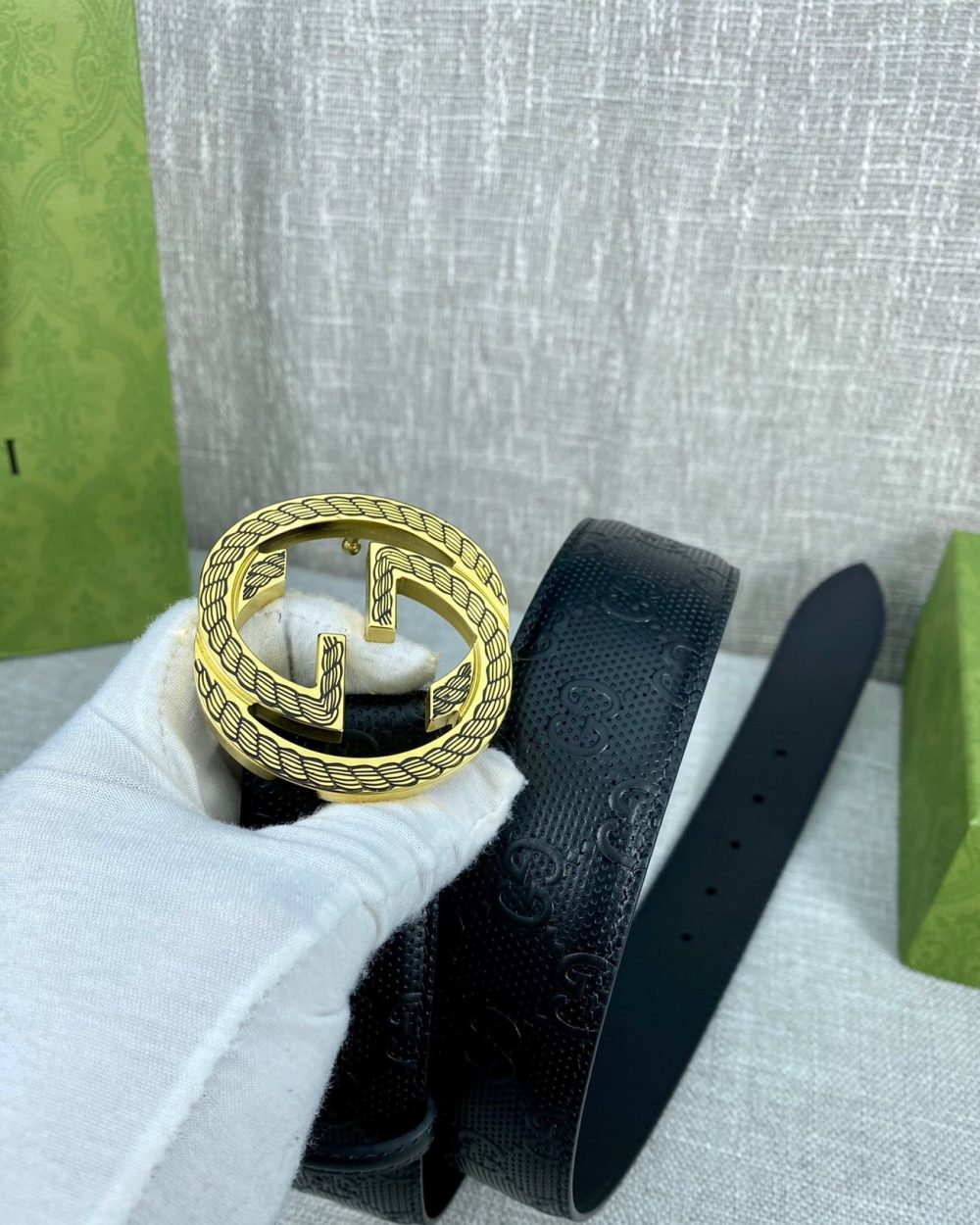 1:1 Replica Gucci Signature Belt Black For Women, Women Belt