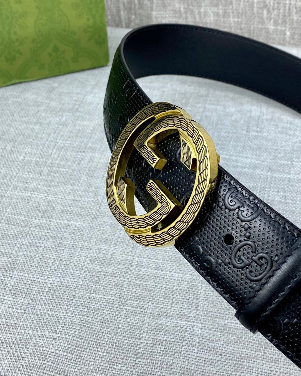 1:1 Replica Gucci Signature Belt Black For Women, Women Belt