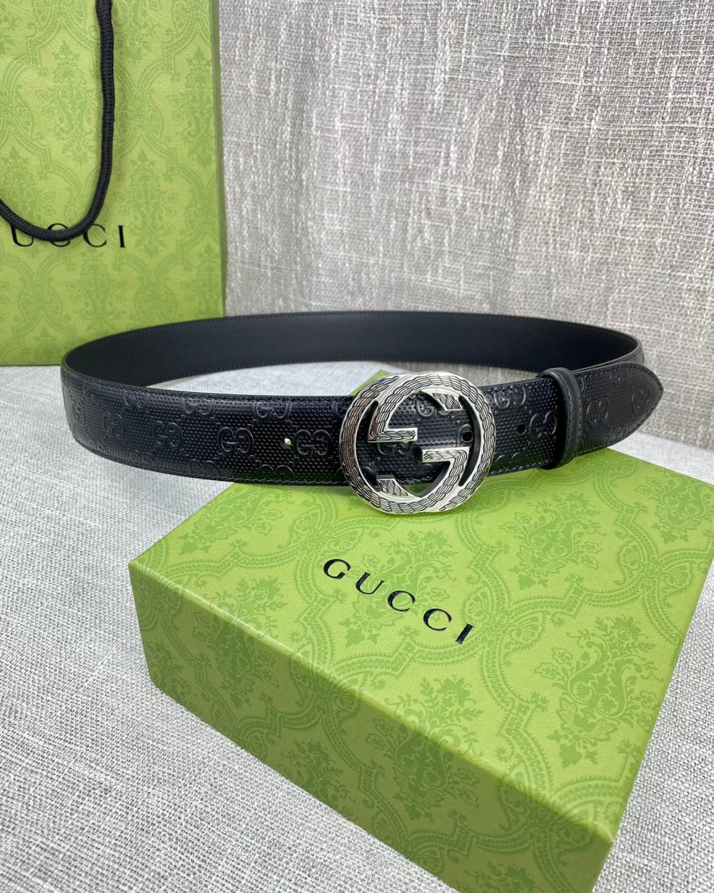 1:1 Replica Gucci Signature Belt Black For Women, Women Belt