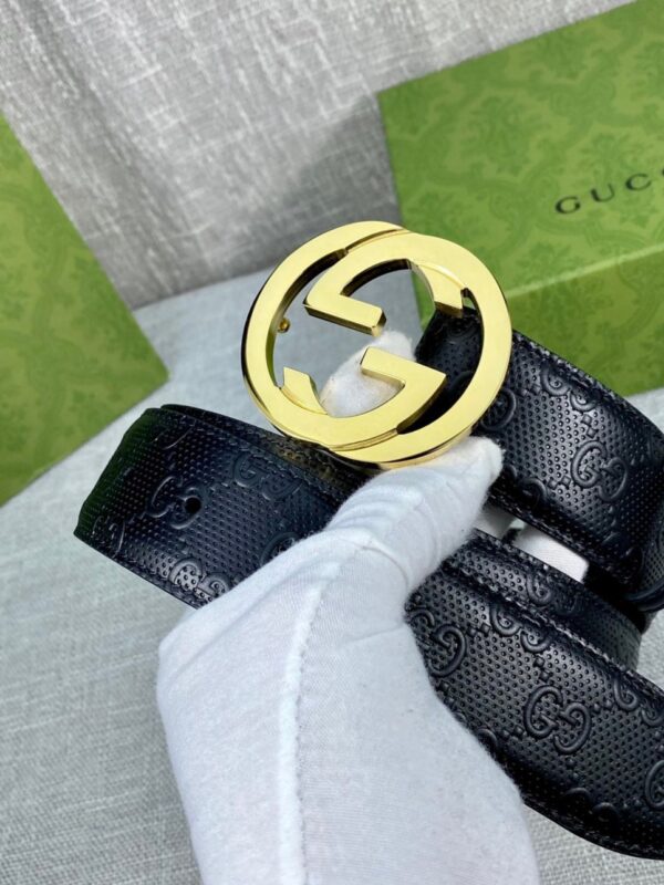 1:1 Replica Gucci Signature Belt Black GG, Women Belt 370543 CWC1G 1000