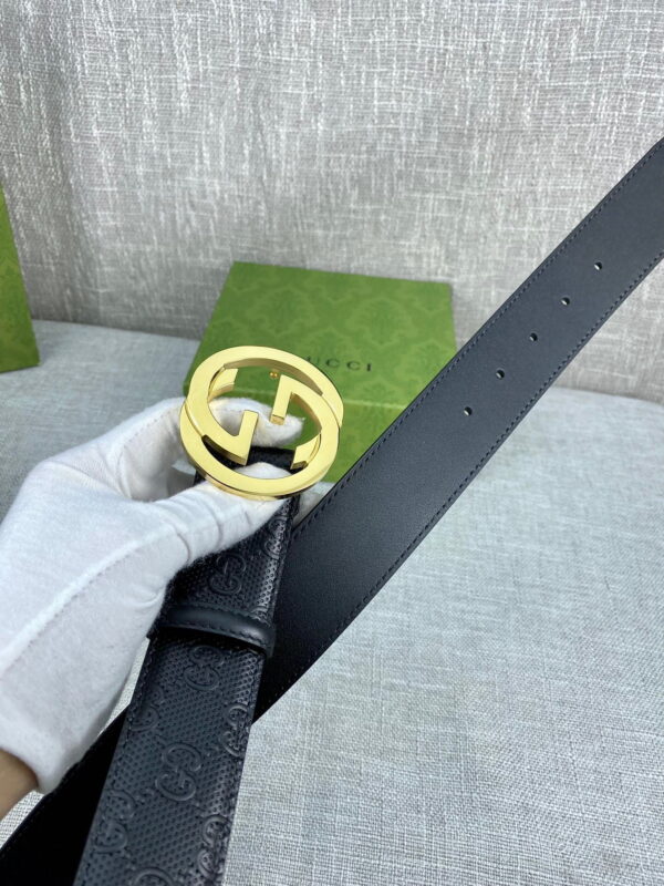 1:1 Replica Gucci Signature Belt Black GG, Women Belt 370543 CWC1G 1000