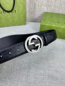 1:1 Replica Gucci Signature Belt Black GG, Women Belt ‎411924 CWC1N 1000