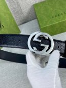 1:1 Replica Gucci Signature Belt Black GG, Women Belt ‎411924 CWC1N 1000