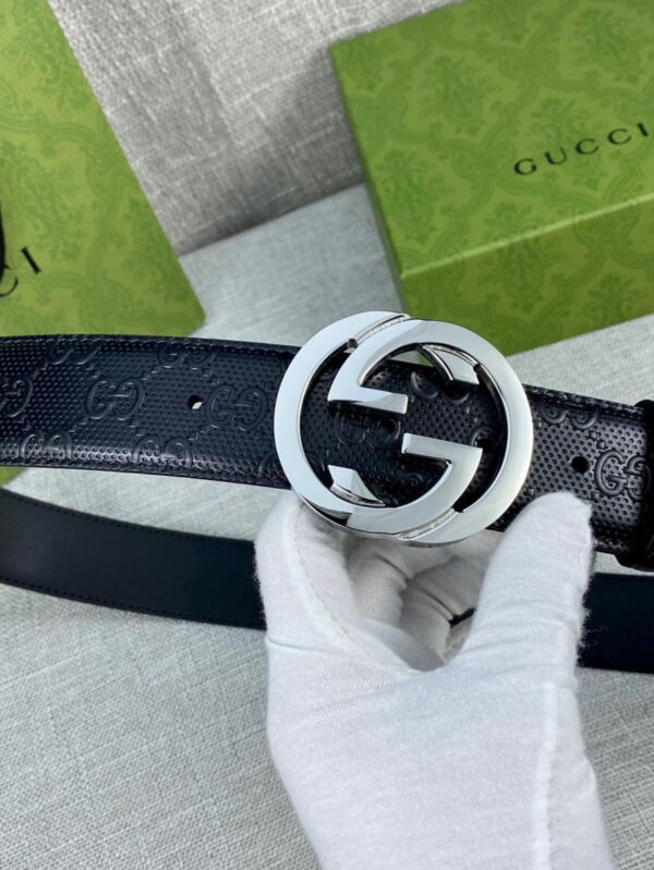 1:1 Replica Gucci Signature Belt Black GG, Women Belt ‎411924 CWC1N 1000