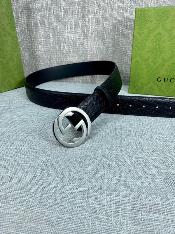 1:1 Replica Gucci Signature Belt Black GG, Women Belt ‎411924 CWC1N 1000