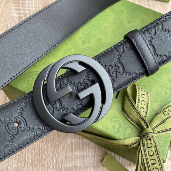 1:1 Replica Gucci Signature Belt Black GG, Women Belt 411924