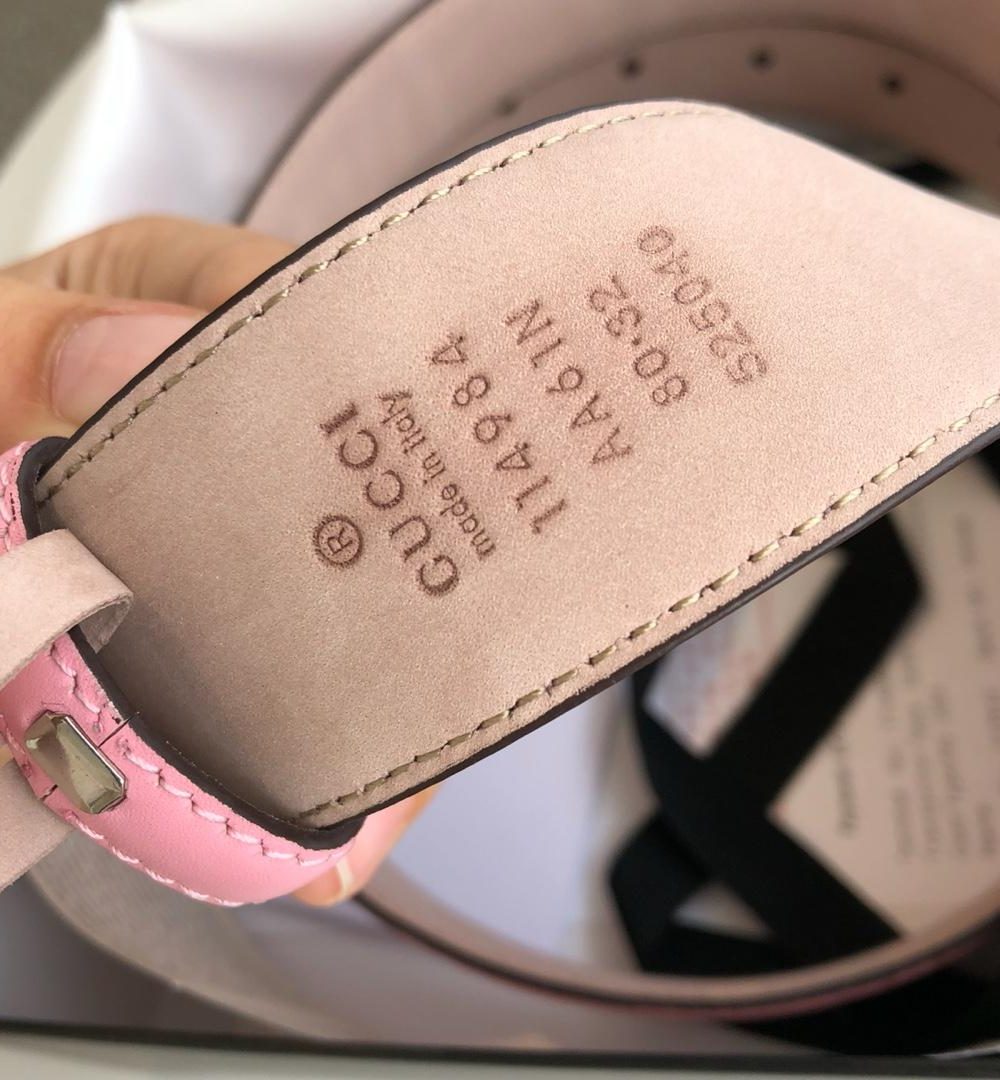 1:1 Replica Gucci Signature Belt Pink/Cream GG, Women Belt 370543