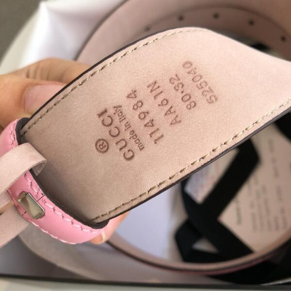 1:1 Replica Gucci Signature Belt Pink/Cream GG, Women Belt 370543