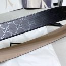 1:1 Replica Gucci Signature Belt With Patterned Interlocking G Buckle Black For Women, Women Belt