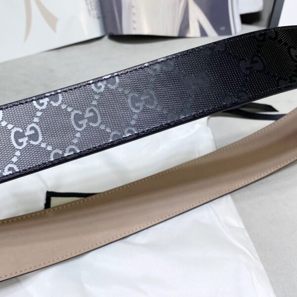 1:1 Replica Gucci Signature Belt With Patterned Interlocking G Buckle Black For Women, Women Belt
