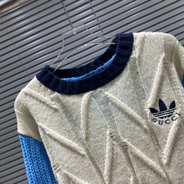 Gucci Sleeves Knitted Sweatshirt Blue For Men