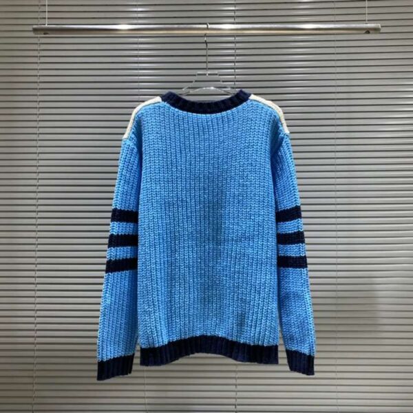 Gucci Sleeves Knitted Sweatshirt Blue For Men