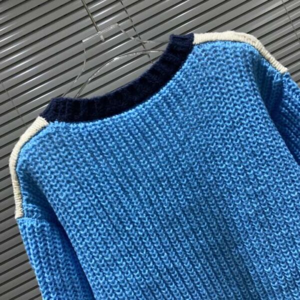 Gucci Sleeves Knitted Sweatshirt Blue For Men