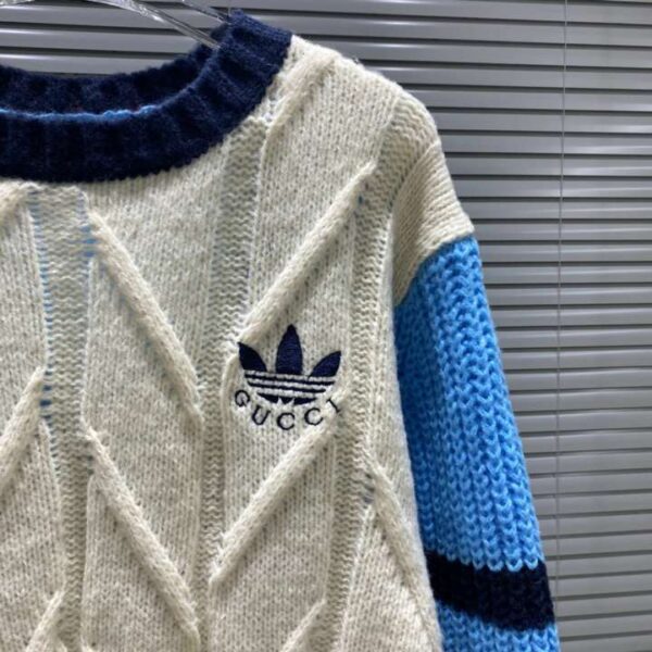 Gucci Sleeves Knitted Sweatshirt Blue For Men