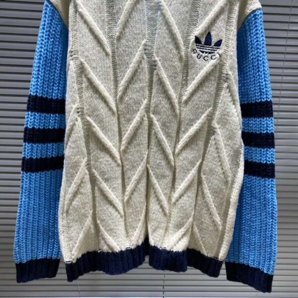 Gucci Sleeves Knitted Sweatshirt Blue For Men