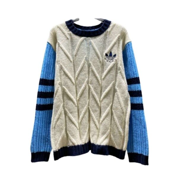 Gucci Sleeves Knitted Sweatshirt Blue For Men