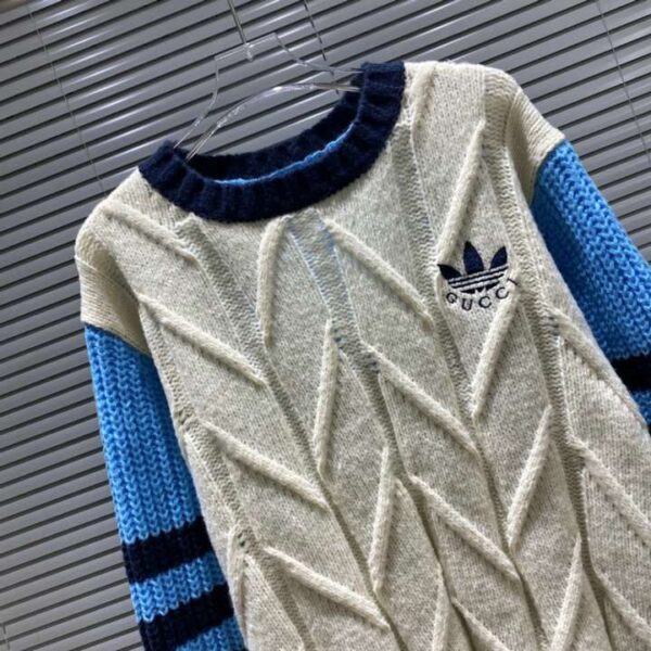 Gucci Sleeves Knitted Sweatshirt Blue For Men