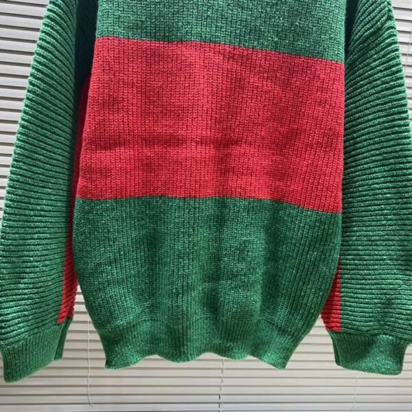 Gucci Sleeves Knitted Sweatshirt Green For Men
