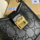 1:1 Replica Gucci Small GG Shoulder Bag Gucci Rhombi Motif Black For Women, Women's Handbags 9.8in/25cm GG 675788 UD9AG 1000
