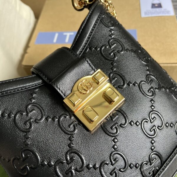 1:1 Replica Gucci Small GG Shoulder Bag Gucci Rhombi Motif Black For Women, Women's Handbags 9.8in/25cm GG 675788 UD9AG 1000