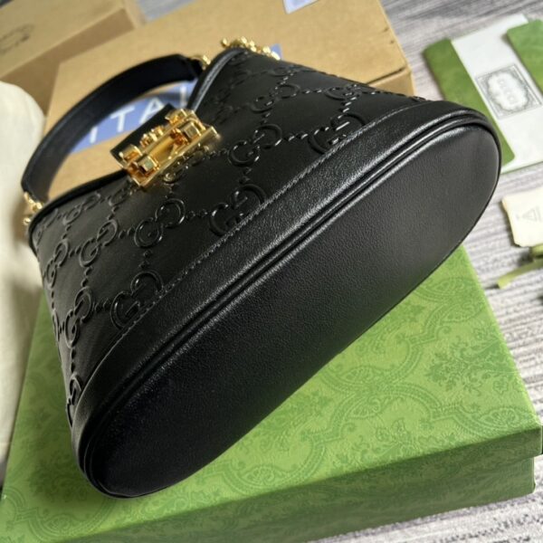 1:1 Replica Gucci Small GG Shoulder Bag Gucci Rhombi Motif Black For Women, Women's Handbags 9.8in/25cm GG 675788 UD9AG 1000