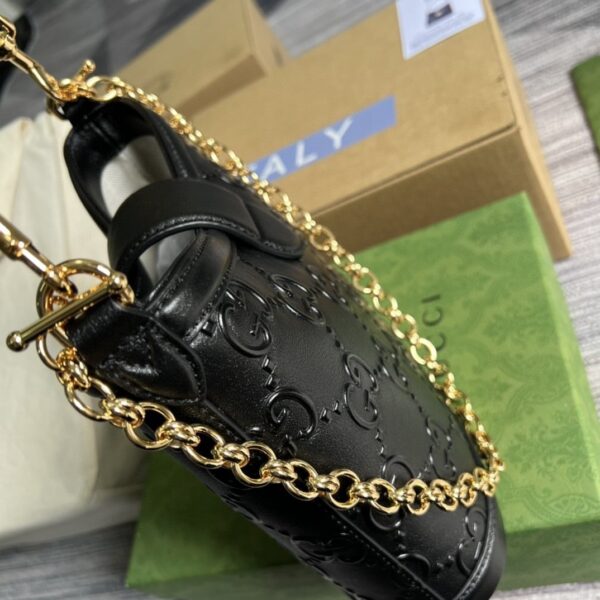 1:1 Replica Gucci Small GG Shoulder Bag Gucci Rhombi Motif Black For Women, Women's Handbags 9.8in/25cm GG 675788 UD9AG 1000