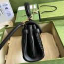 1:1 Replica Gucci Small GG Top Handle Bag Black Debossed For Women 11in/29cm GG 675791 UD9AG 1000