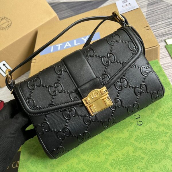 1:1 Replica Gucci Small GG Top Handle Bag Black For Women, Women's Bags 17.7in/19cm GG‎ 675791 UD9AG 1000