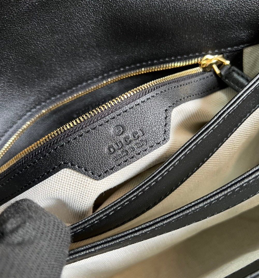 1:1 Replica Gucci Small GG Top Handle Bag Black For Women, Women's Bags 17.7in/19cm GG‎ 675791 UD9AG 1000