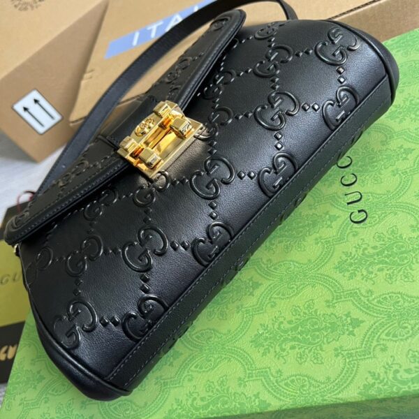 1:1 Replica Gucci Small GG Top Handle Bag Black For Women, Women's Bags 17.7in/19cm GG‎ 675791 UD9AG 1000