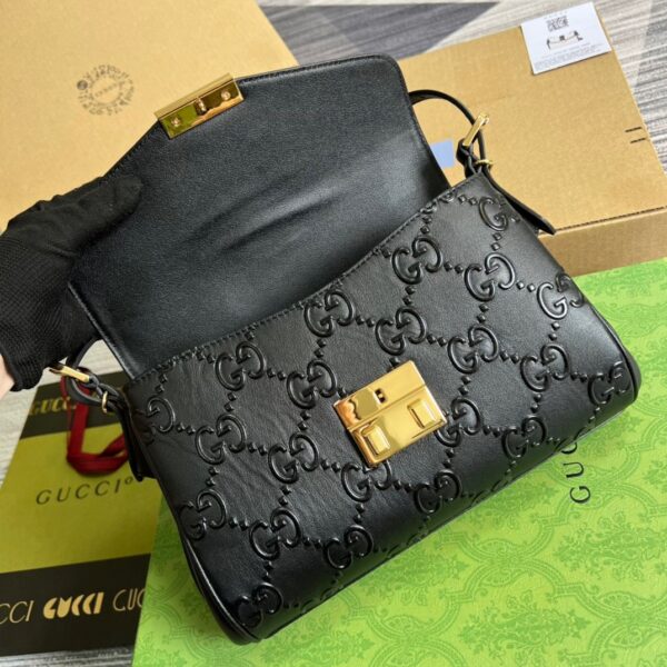 1:1 Replica Gucci Small GG Top Handle Bag Black For Women, Women's Bags 17.7in/19cm GG‎ 675791 UD9AG 1000
