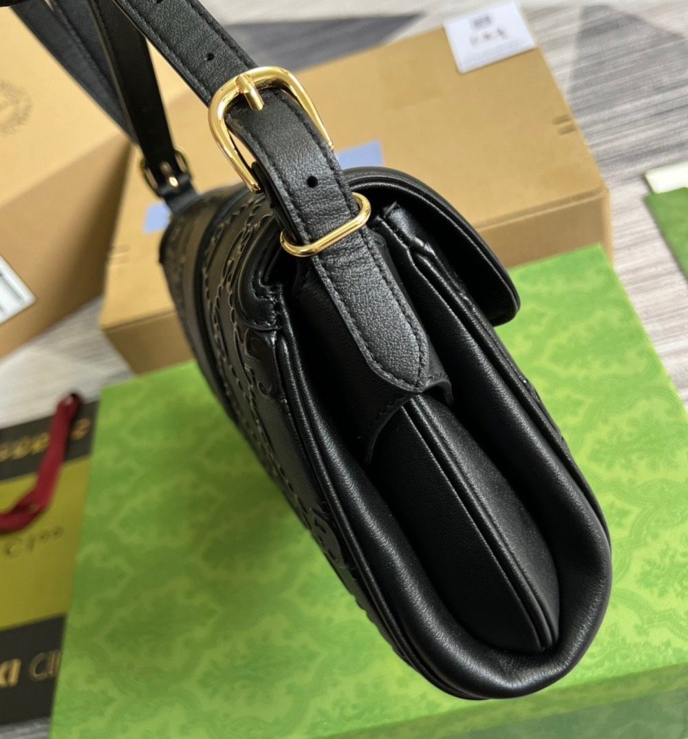 1:1 Replica Gucci Small GG Top Handle Bag Black For Women, Women's Bags 17.7in/19cm GG‎ 675791 UD9AG 1000