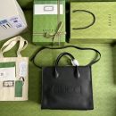 1:1 Replica Gucci Small tote With Gucci Logo Black For Women 12.4in/31.5cm GG 674822 0E8IG 1000