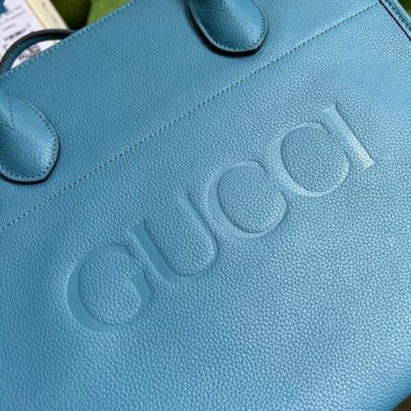 1:1 Replica Gucci Small tote With Gucci Logo Blue For Women 12.4in/31.5cm GG 674822 0E8IG 4432