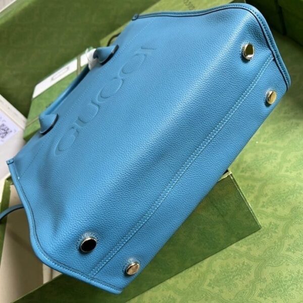 1:1 Replica Gucci Small tote With Gucci Logo Blue For Women 12.4in/31.5cm GG 674822 0E8IG 4432