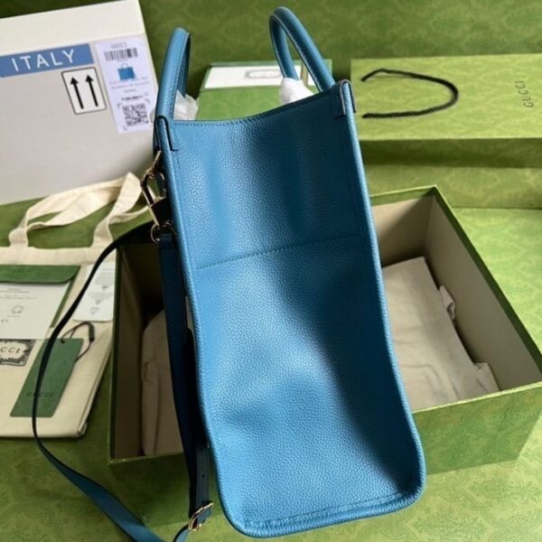 1:1 Replica Gucci Small tote With Gucci Logo Blue For Women 12.4in/31.5cm GG 674822 0E8IG 4432