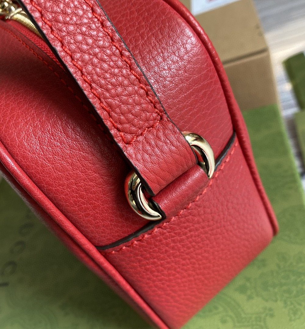 1:1 Replica Gucci Soho Small Disco Bag Red For Women, Women's Bags, Shoulder And Crossbody Bags 8in/21cm GG 308364
