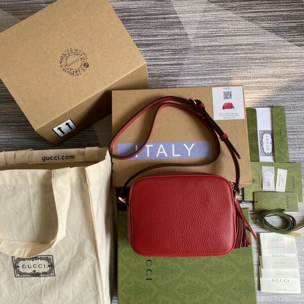 1:1 Replica Gucci Soho Small Disco Bag Red For Women, Women's Bags, Shoulder And Crossbody Bags 8in/21cm GG 308364